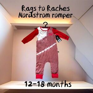 🌸 Rags to Raches, Nordstrom, 12-18 months, long sleeve, red and white tie dye